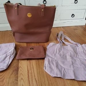NEW Joy Mangano 4 piece travel set Cognac